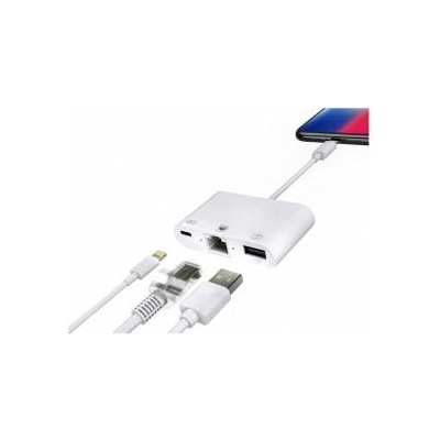 MicroConnect LIGHTNING HUB - iPhone / iPad Lightning - RJ45 + Power Adapter with Lightning Connector
