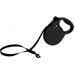 alcott Wanderer Retractable Leash - автоматичен повод Пътешественик, ЧЕРЕН, размер L - дължина на повода 4, 8 м - подходящо за кучета до 50 кг WRLBK