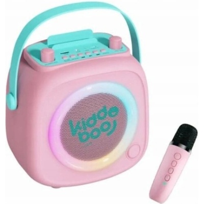 Atmosphera Reproduktor s mikrofonem 2v1 Karaoke sada pro děti Kidooboo Kidsvoice Kb23028pnk růžová