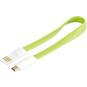 PremiumCord 8592220011574 USB A/m - B/m, 0,2m, micro bílo-zelený