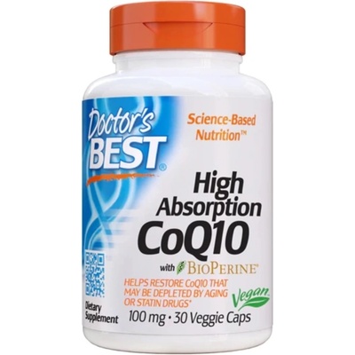Doctor's Best High Absorption CoQ10, 100 mg, 30 капсули, Doctor's Best