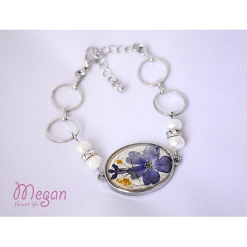 Meganflo Гривна "Синя върбинка с перли