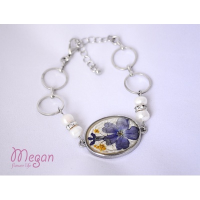 Meganflo Гривна "Синя върбинка с перли