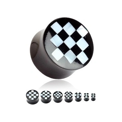 Šperky4U rohovinový plug šachovnice PL01068-14