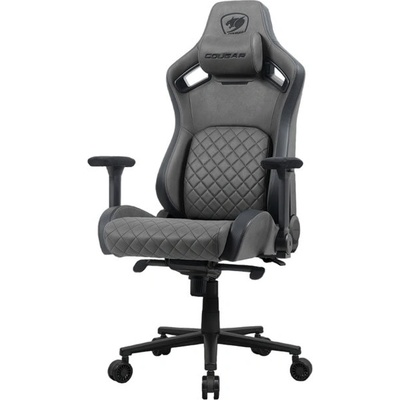 Геймърски стол Cougar Gaming Defensor S Jet Gray F, до 150kg, Class 4 газов амортисьор, 4D регулируеми подлакътници, лумбална опора, заден джоб, сив (CGR-DSF-GRB)