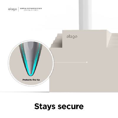 Силиконова поставка за Apple Pencil и други стилуси - Elago Apple Pencil Silicone Home Stand (бежов) (EST-APEN-HOME-ST)