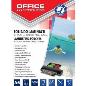 Office Products Lamination Film OFFICE PRODUCTS, A6, 2x100mikr. , shiny, 100pcs, transparent