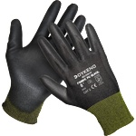 DYKENO fabric pu black 003-k09 / Ръкавици с покритие от текстил - черни 8 (003-k09-08)