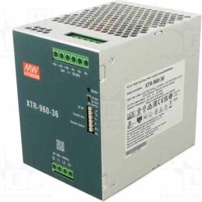 MEAN WELL XTR-960-36 Napájecí zdroj: spínaný; na lištu DIN; 960W; 36VDC; 0÷26,66A