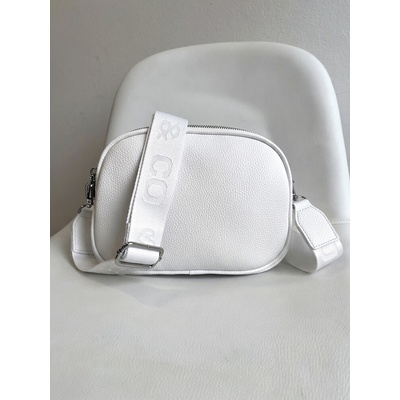 Biela crossbody kabelka s 3 priehradkami malá a praktická