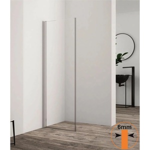 Inter Ceramic Мобилен душ параван Inter Ceramic Walk-In, гланциран хром, 40x200 см, прозрачно стъкло (113-2TR/40)