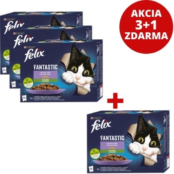 Felix Fantastic lahodný výber so zeleninou v želé s hovädzím kuraťom lososom a pstruhom 12 x 85 g
