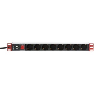 Intellinet 19" разклонител 8 гнезда шуко, защита от пренапрежение (i-case strip-61udi)