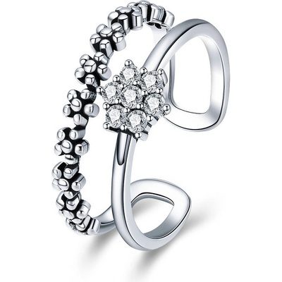 P&J Jewellery stříbrný prsten Oslnivá květina SRUNI12