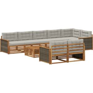 vidaXL Комплект дивани за открито 9 бр (3383529)