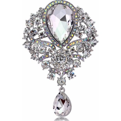 Miranda brož Crystal Water Drop 4C3151 Silver