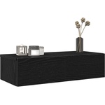 vidaXL Стенен рафт с чекмеджета, черен, 60x26, 5x15 см, инженерно дърво (859969)