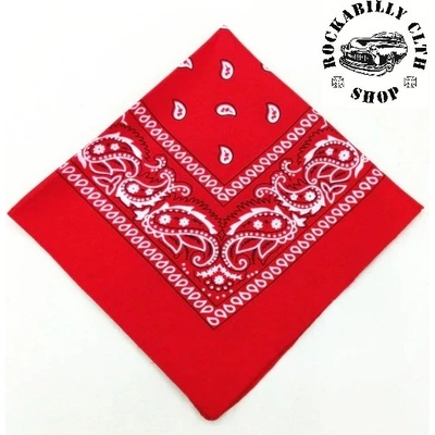 Šátek červený Rocka Oldschool Red White Pattern