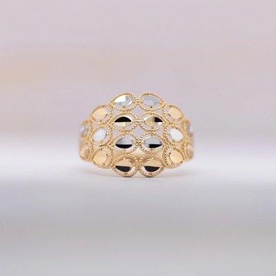 Lillian Vassago Elegantní prsten s motivem kapek kombinované zlato LLV07 GR005