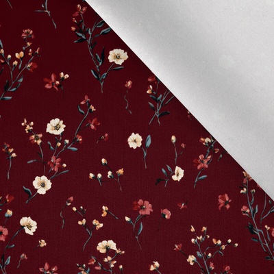Takoy Bavlna premium NELA mini bordo květiny Floriette