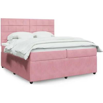 vidaXL 11461.3294735 Boxspring postel s matrací růžová samet