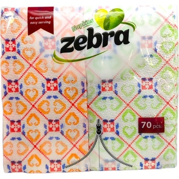ЗЕБРА салфетки, Сгънати, Шарени, 70 броя