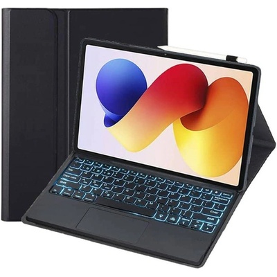 GKK Калъф с Клавиатура за Xiaomi Redmi Pad 2 Pro 12.1", Keyboard+TouchPad Backlit Case, Черен (5966150019131)