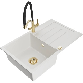 Mexen Bruno гранитна кухненска мивка с една камера с отцедник и кухненски (6513-20-671701-57-G)