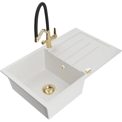 Mexen Bruno гранитна кухненска мивка с една камера с отцедник и кухненски (6513-20-671701-57-G)