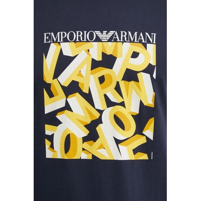 Emporio Armani Underwear Памучна плажна тениска Emporio Armani Underwear в тъмносиньо с принт EM000574 AF12349 (EM000574.AF12349)