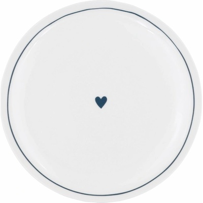 Eulenschnitt Porcelánový talíř Heart Ø 25,4 cm – dark blue, bílá barva, porcelán
