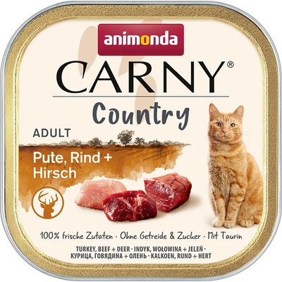 Animonda 32x100г Adult Animonda Carny Country, консервирана храна за котки - пуешко, говеждо и еленско