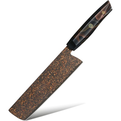HARAHU Дамаски кухненски нож KU-37388 - Nakiri / Черен / Кафяв KP37388 (KU-37388)