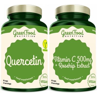 GreenFood Nutrition Quercetin 90 kapslí + Vitamin C 500 mg 60 kapslí
