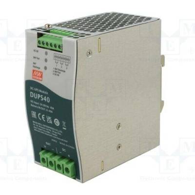 MEAN WELL DUPS40 Napájecí zdroj: UPS; na lištu DIN; 24VDC; 40A; 21÷29VDC; -30÷70°C