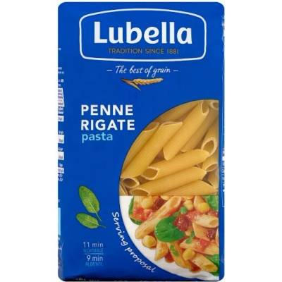 Lubella Penne Rigate bezvaječné pšeničné cestoviny sušené 400 g