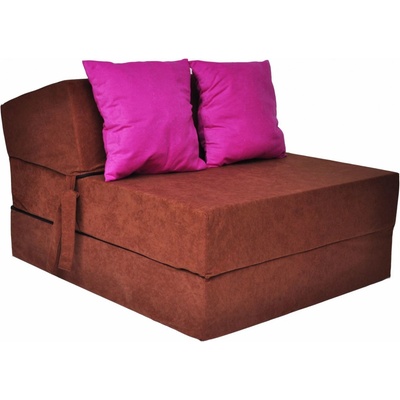 Fimex Dětské rozkládací křeslo jednobarevné 70x15 x 200 cm Pejsci hnědá