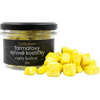 Lyopotraviny Farmářovy sýrové kostičky curry koření sklo 70 g
