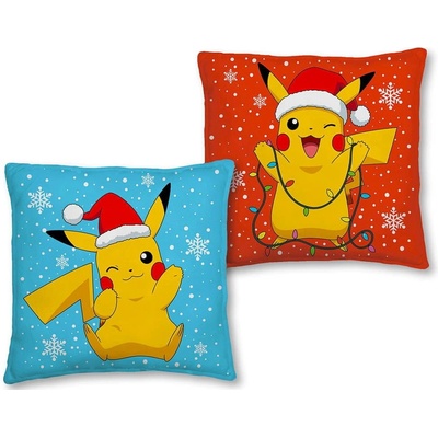 Halantex Polštář Pokémon Pikachu X-mass oboustranný 40x40