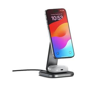 Satechi 2-in-1 Foldable Qi2 Wireless Charging Stand - Space Gray (ST-Q21FM) - iStore