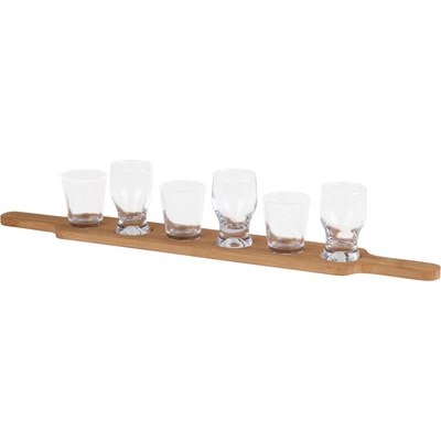 Dochtmann Tapasový set bambus + 6 skleniček 50x7cm