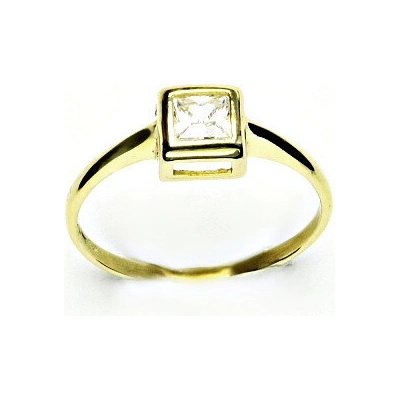 Čištín zlatý čtverec čirý zirkon žluté zlato T 1030
