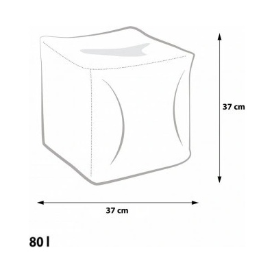 Ecopuf Taburetka - CUBE - S ekokoža E13 - Tmavo hnedá