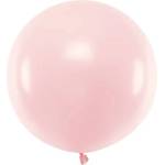 PartyDeco Кръгъл латексов балон светлорозов 60 см