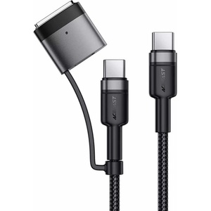 ACEFAST Качествен USB-C към USB-C кабел с MagSafe 3 адаптер - Acefast 2in1 USB-C to USB-C and MagSafe 3 Adapter Cable 240W (120 см) (черен) (C22-05)