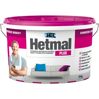 HET HETMAL PLUS disperzní malířská barva 4kg