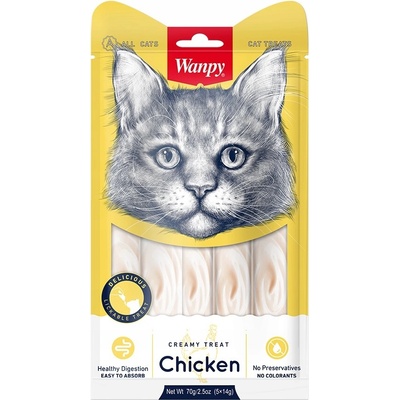 Wanpy Cat Creamy Lickable Treats Chicken & Crab 5x 14 g