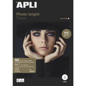 APLI Фотохартия, мастиленоструйна, A4, 200 g, гланцова, APLI "Photo bright" 12239 (12239)