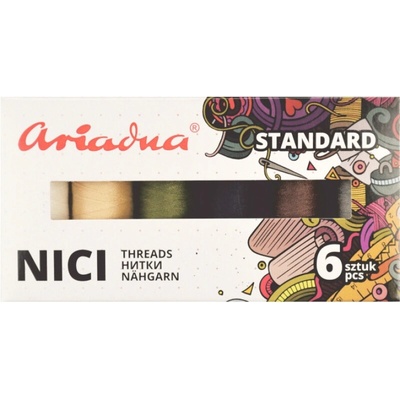 Sada nití Ariadna Standard Talia CASUAL, 200 m cívka, 6 ks cívek