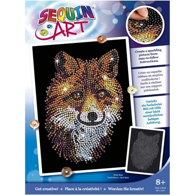 Sequin Art - Изкуство с пайети, синя серия, Червена лисица